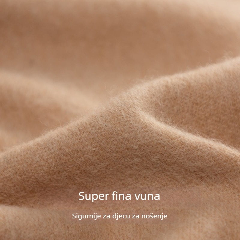 Dječji šal od vune (100% vuna, warp-knit tkanje, pravokutni oblik, topao, jednostavan stil)