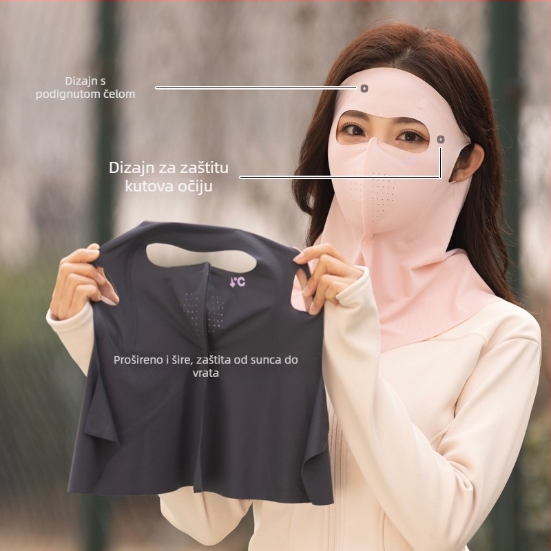 Maska za cijelo lice s UV zaštitom za vožnju biciklom — bez šavova, zaštita vrata, brzo suši, prozračna