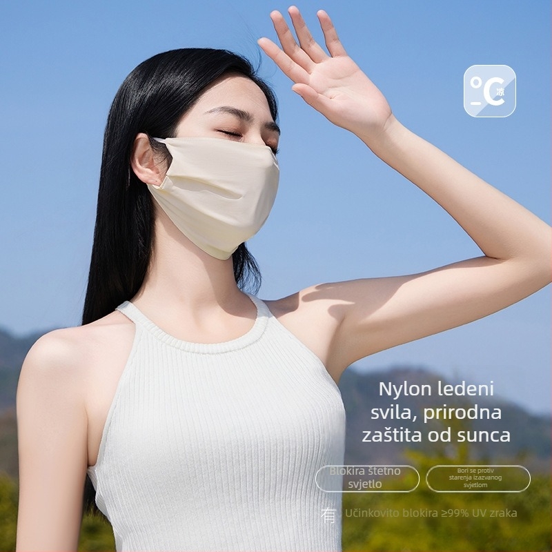 Maska za sunčanje za žene, prozračna, UV zaštita, poluzakrivena, najlon tkanina, 81–95% najlona, univerzalni stil, proljeće 2024