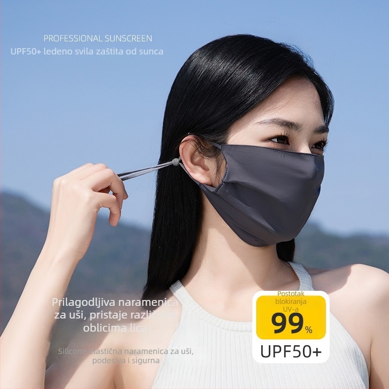 Maska za sunčanje za žene, prozračna, UV zaštita, poluzakrivena, najlon tkanina, 81–95% najlona, univerzalni stil, proljeće 2024