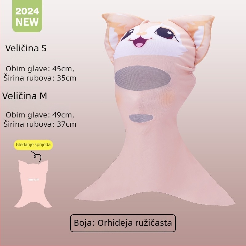 Porodična maska za plivanje s UV zaštitom, otporna na vjetar, zaštita od sunca, protiv insekata, poliester tkanina