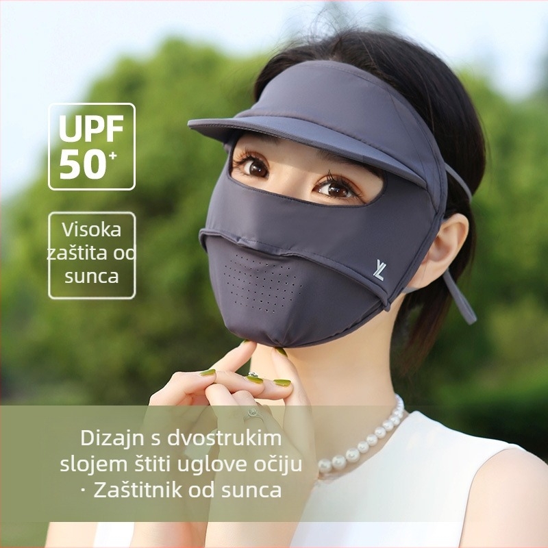 Ljetna maska za lice za vožnju biciklom s UV zaštitom, prozračan najlon materijal, potpuno prekrivanje lica