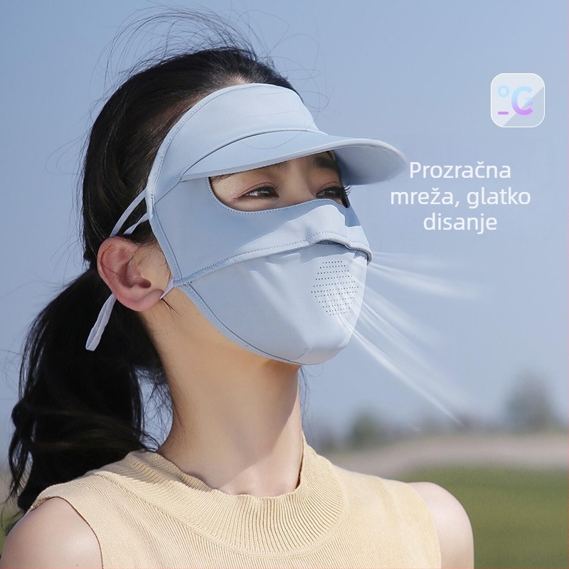 Ljetna maska za lice za vožnju biciklom s UV zaštitom, prozračan najlon materijal, potpuno prekrivanje lica