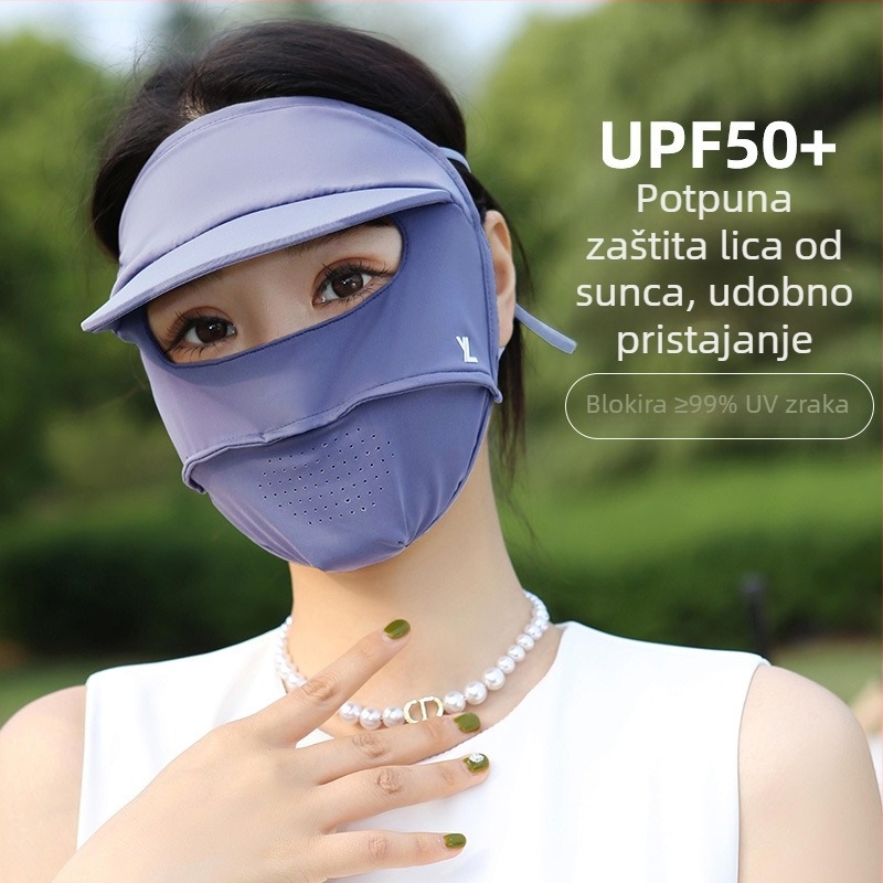 Ljetna maska za lice za vožnju biciklom s UV zaštitom, prozračan najlon materijal, potpuno prekrivanje lica