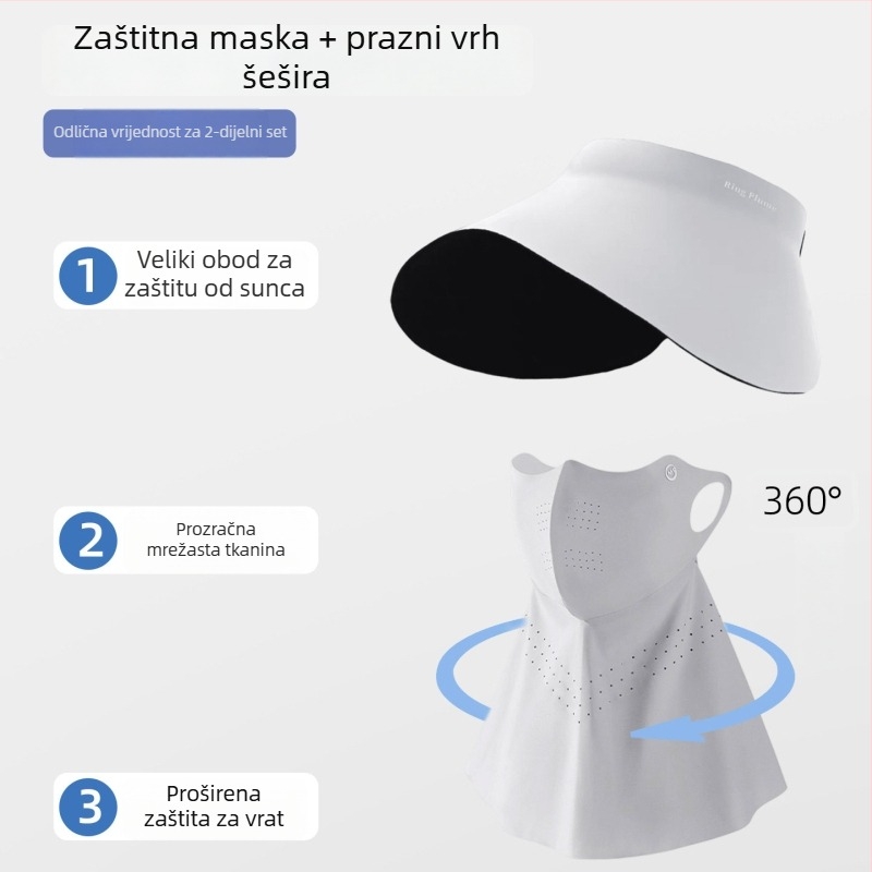 Maska za cijelo lice s UV zaštitom i otpornostima na vjetar, zaštita vrata, za ljeto – vožnja i biciklizam