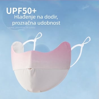 Ljetna maska za lice s UV zaščitom UPF50+, dizajn s ušnim remenima, unisex; materijal: najlon; obrada: viskozna vlakna