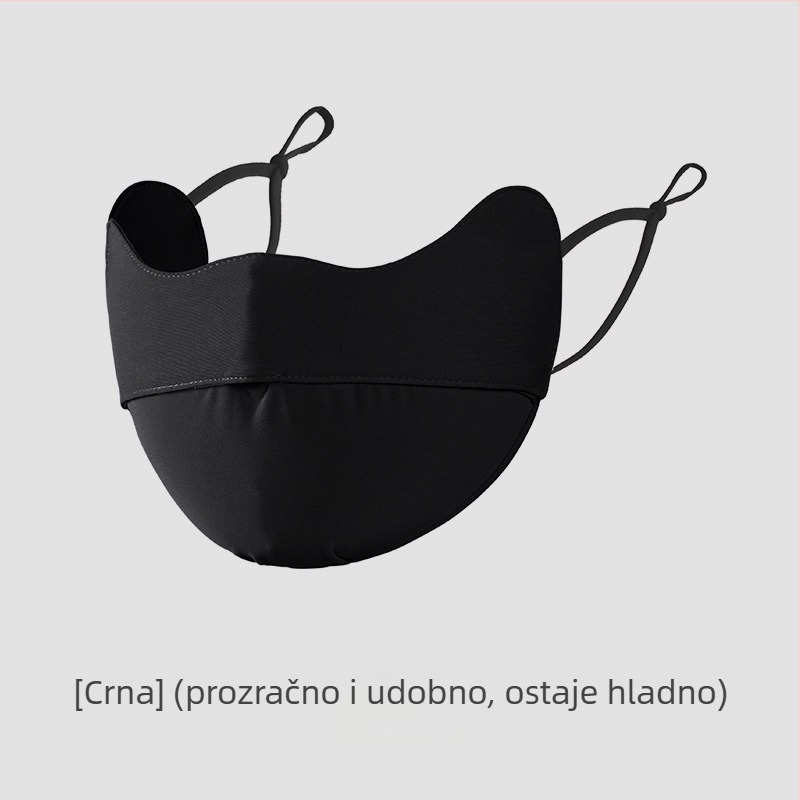 Ljetna maska za lice s UV zaščitom UPF50+, dizajn s ušnim remenima, unisex; materijal: najlon; obrada: viskozna vlakna