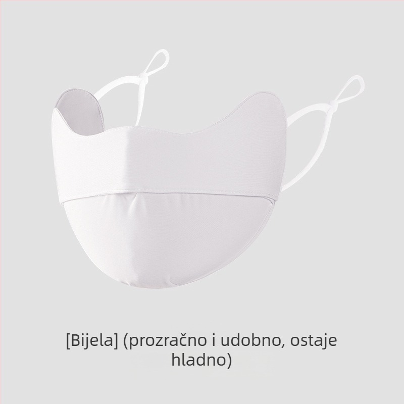 Ljetna maska za lice s UV zaščitom UPF50+, dizajn s ušnim remenima, unisex; materijal: najlon; obrada: viskozna vlakna