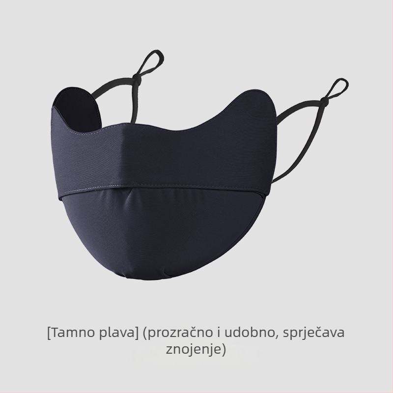 Ljetna maska za lice s UV zaščitom UPF50+, dizajn s ušnim remenima, unisex; materijal: najlon; obrada: viskozna vlakna