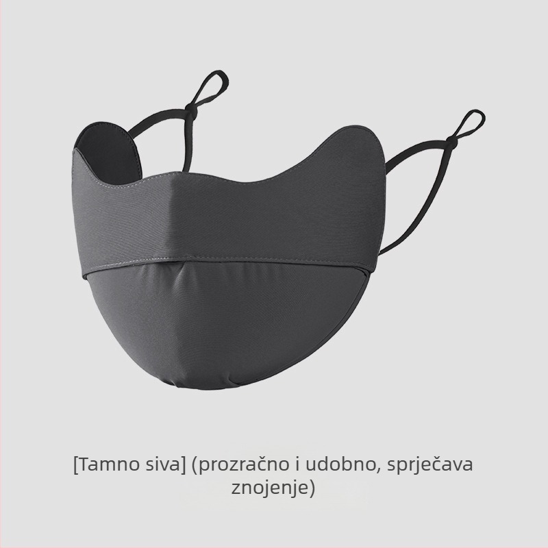 Ljetna maska za lice s UV zaščitom UPF50+, dizajn s ušnim remenima, unisex; materijal: najlon; obrada: viskozna vlakna