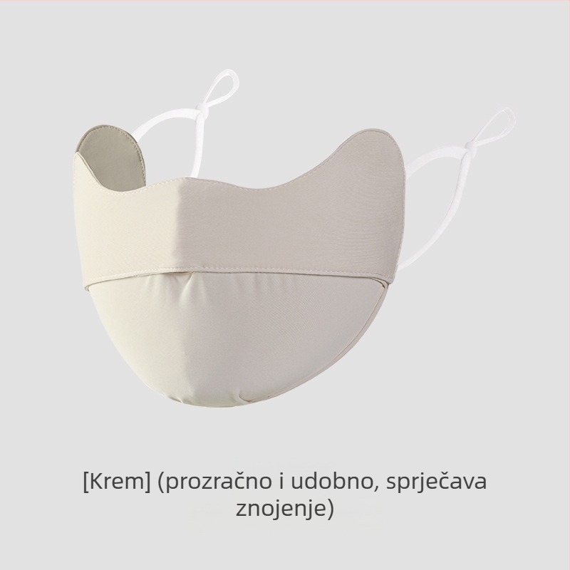 Ljetna maska za lice s UV zaščitom UPF50+, dizajn s ušnim remenima, unisex; materijal: najlon; obrada: viskozna vlakna
