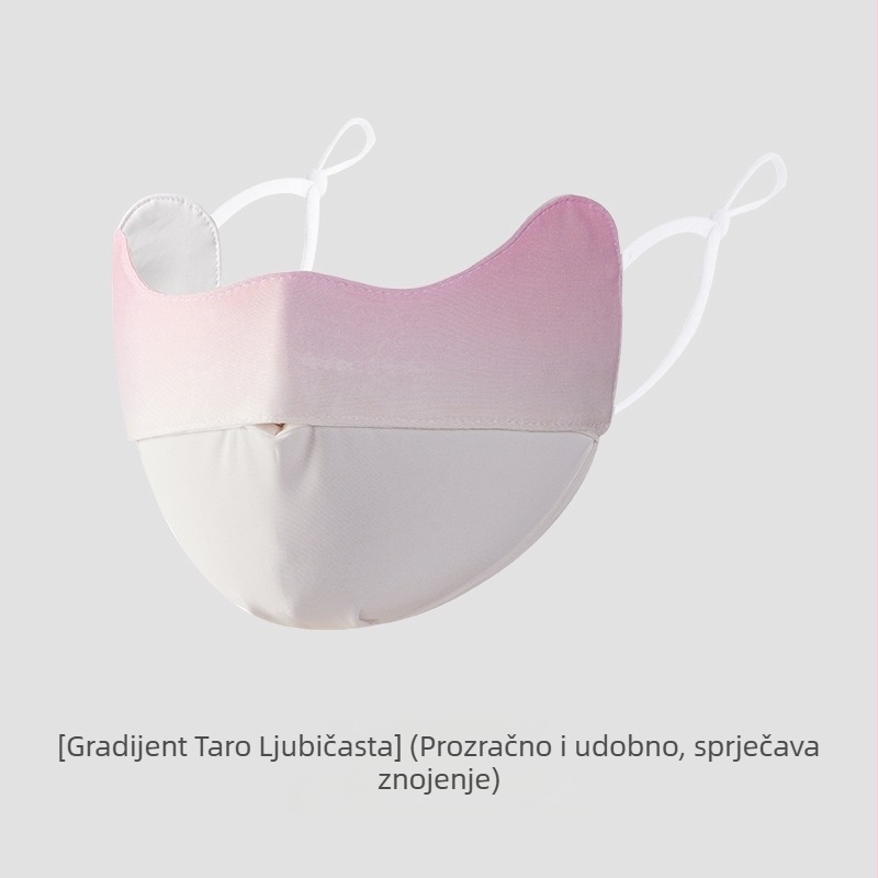 Ljetna maska za lice s UV zaščitom UPF50+, dizajn s ušnim remenima, unisex; materijal: najlon; obrada: viskozna vlakna