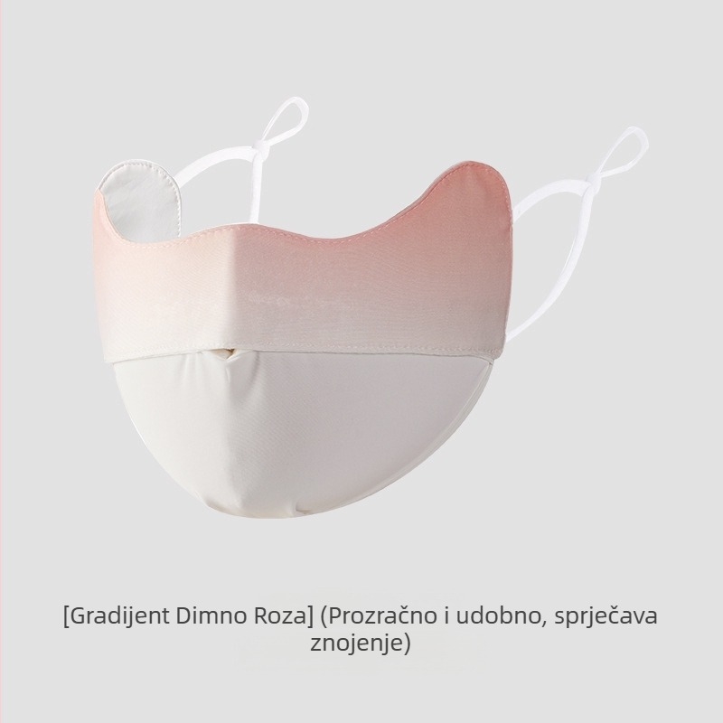Ljetna maska za lice s UV zaščitom UPF50+, dizajn s ušnim remenima, unisex; materijal: najlon; obrada: viskozna vlakna