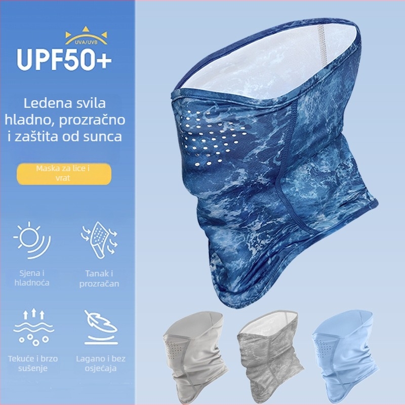 Maska za zaštitu od sunca za planinarenje i trčanje, maska za lice od ice silk, šal za vrat za muškarce i žene, kapuljača/šal za vožnju biciklom, zaštita od prašine na otvorenom