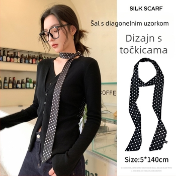 Šal od poliestera s twill uzorkom i točkastim uzorkom, proljetni stil