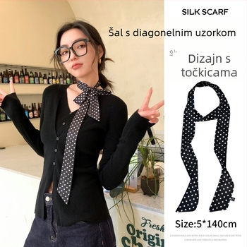 Šal od poliestera s twill uzorkom i točkastim uzorkom, proljetni stil