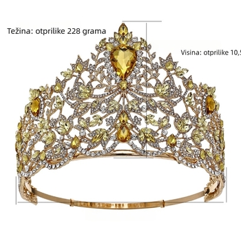 Ženska korona od legure, egzotičan stil, dijamantna obrada, kristali, brend Peining