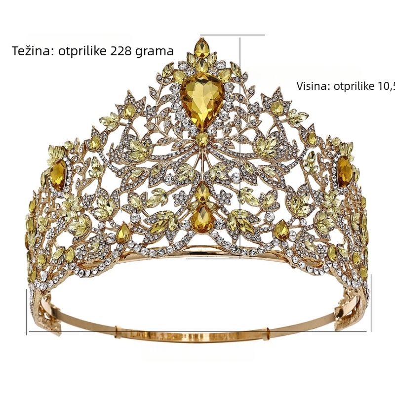 Ženska korona od legure, egzotičan stil, dijamantna obrada, kristali, brend Peining