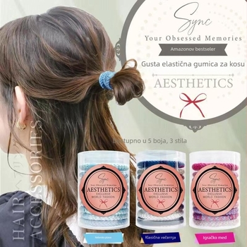 Mizuo gumica za kosu za rep, pletena, visoka elastičnost, mješavina materijala, svjež i sladak stil