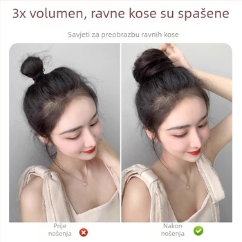 Gumica za rep od prirodne kose, ručno rađena, visoka elastičnost, jednostavan stil