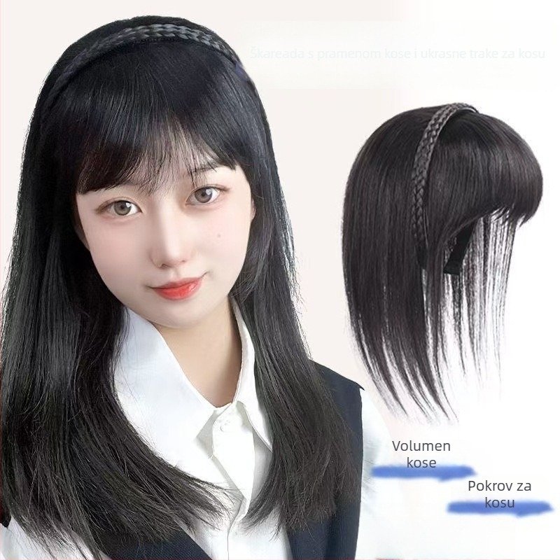 Pura s integriranom trakom za glavu i fringeom, povećava volumen, visokotemperaturna žica, mehanizam, fringe tipa Qi, podrijetlo Henan