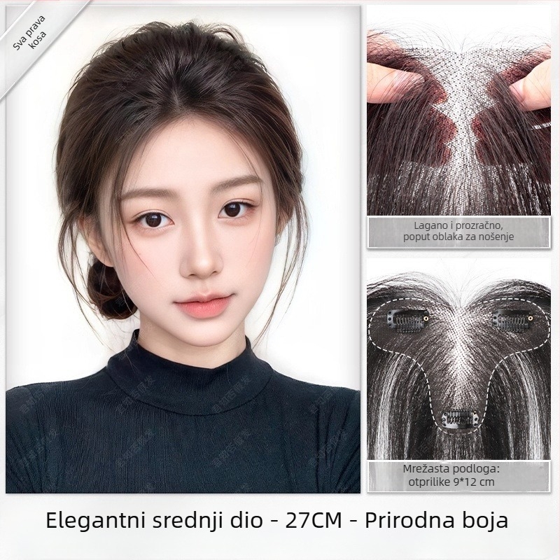 Dio perike za žene, ručno pletene, vlakna otporna na toplinu, bez šavova, volumen na vrhu