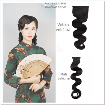 Perika s bangs u retro stilu, inspirirana starinskim kostimom za scenski izgled; model GZLH, vlakno otporno na visoke temperature, bangs mogu biti ravne ili nagnute, nije pogodno za bojanje.