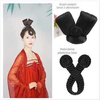 Perika s bangs u retro stilu, inspirirana starinskim kostimom za scenski izgled; model GZLH, vlakno otporno na visoke temperature, bangs mogu biti ravne ili nagnute, nije pogodno za bojanje.