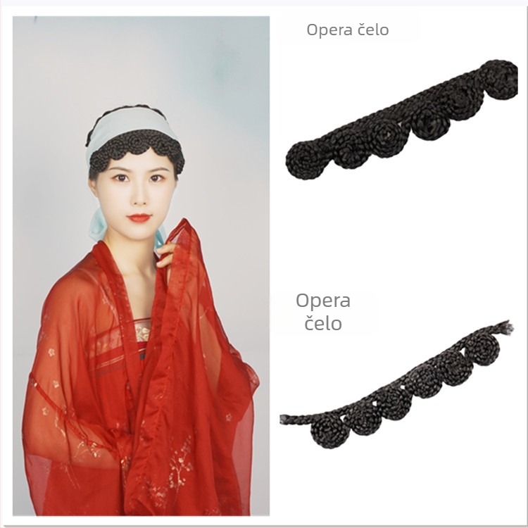 Perika s bangs u retro stilu, inspirirana starinskim kostimom za scenski izgled; model GZLH, vlakno otporno na visoke temperature, bangs mogu biti ravne ili nagnute, nije pogodno za bojanje.