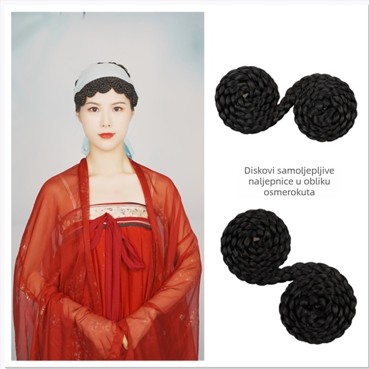 Perika s bangs u retro stilu, inspirirana starinskim kostimom za scenski izgled; model GZLH, vlakno otporno na visoke temperature, bangs mogu biti ravne ili nagnute, nije pogodno za bojanje.