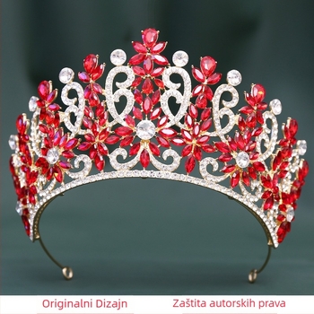 Barokna nevjesta tiara, kruna s kristalima, dijamantno brušena obrada