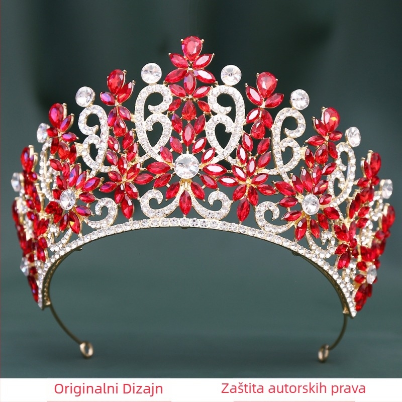 Barokna nevjesta tiara, kruna s kristalima, dijamantno brušena obrada