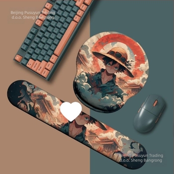 One Piece silikonska podloga za miš s naslonom za zglob — 3D dizajn, stolna podloga, jednostrana