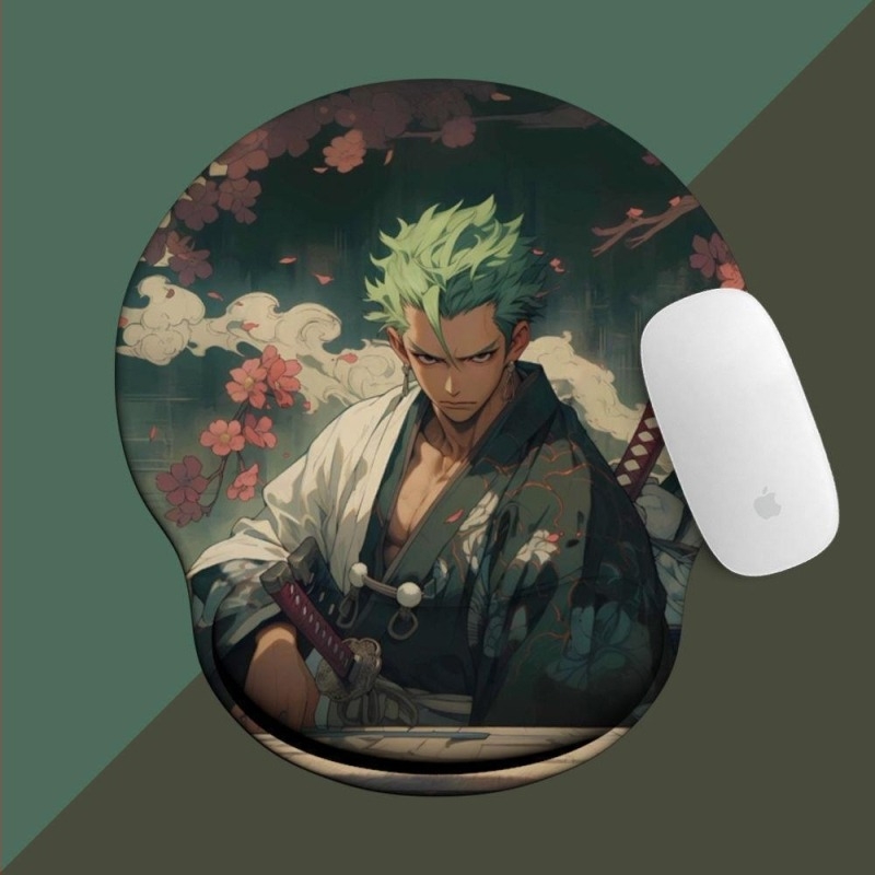 One Piece silikonska podloga za miš s naslonom za zglob — 3D dizajn, stolna podloga, jednostrana