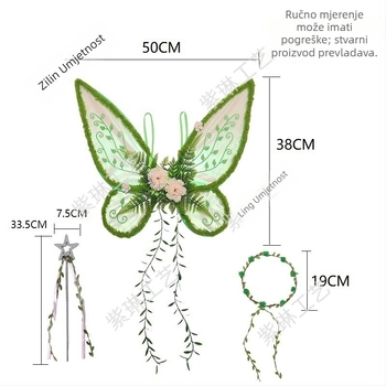 Zilin Anđeoska krila za kostim, ručno rađeno, poliester, geometrijski uzorak