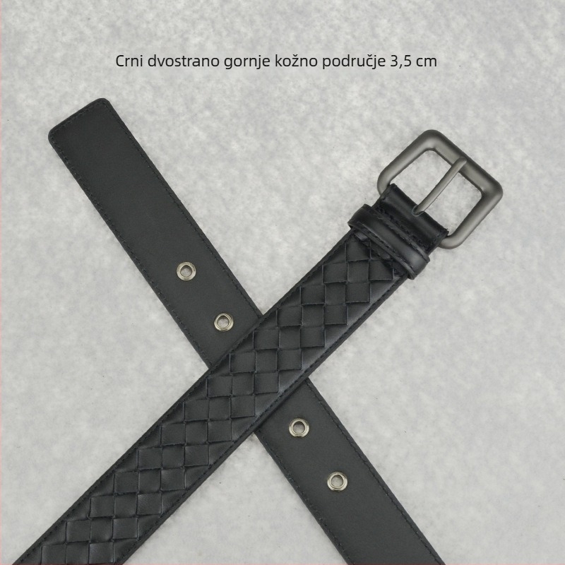 Muški kožni kaiš od bivlje kože s metalnom kopčom i kopčom s iglom