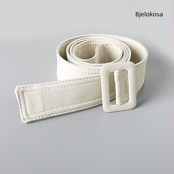 Ženski trench kaput s platnenim pojasom, jednostavan svakodnevni stil, široki pojas (Materijal: tkanina; Materijal kopče pojasa: legura; Način zatvaranja: kopča s pinom; Širina pojasa: >4 cm)