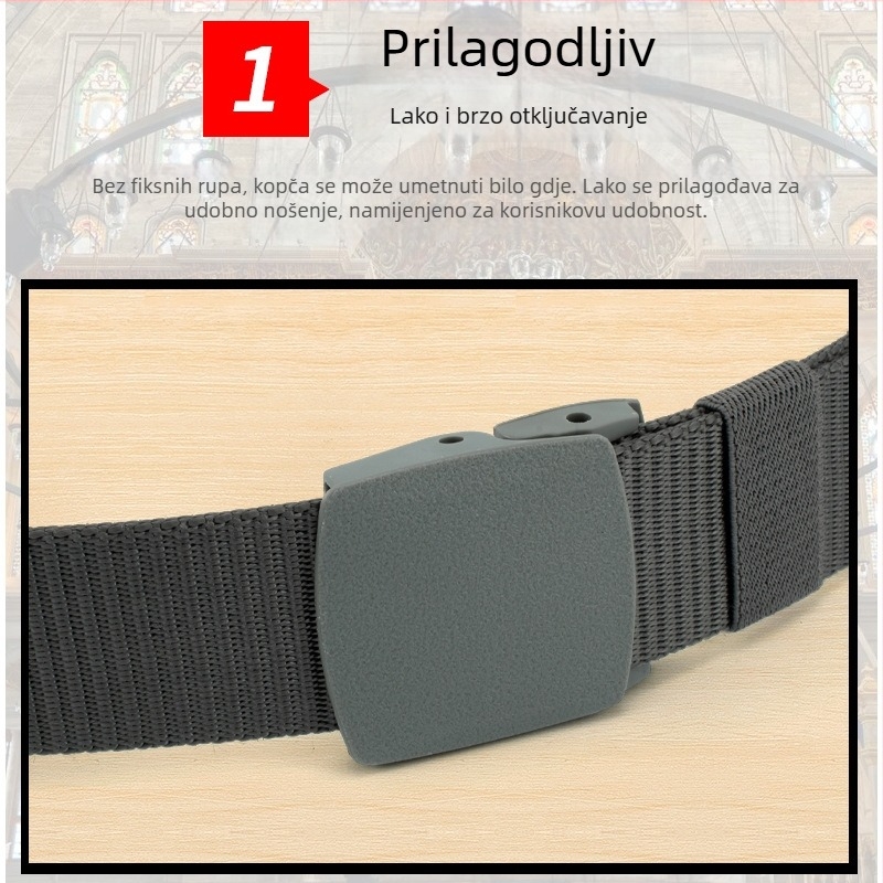 Najlon pojas za muškarce, taktički vanjski, s automatskom plastičnom kopčom – širina 2-4 cm, stil All-Match