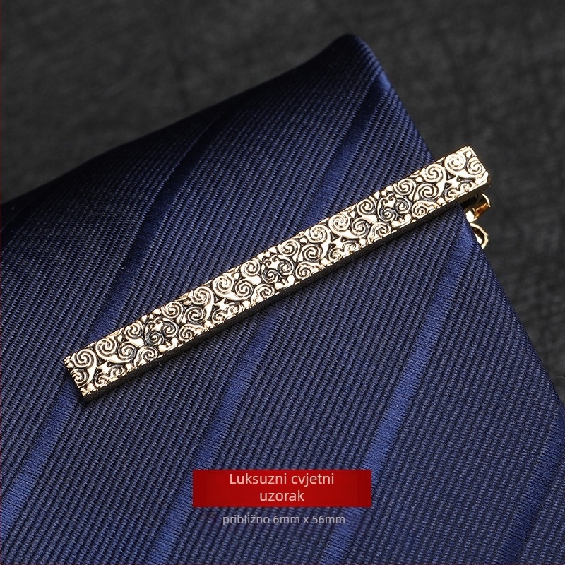 Spona za kravatu od legure, geometrijski uzorak s dijamantnim dizajnom, ravna glava, unisex, pogodna za poslovne bankete i vjenčanja