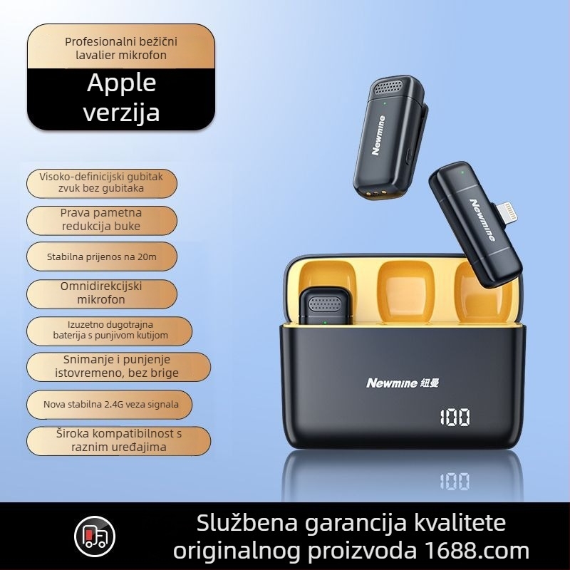 Newman MC200 Lavalier mikrofon s omnidirekcijskim prijemom, ugrađena baterija 300–500 mAh, vijek trajanja baterije 6–8 h, SNR ≥85 dB