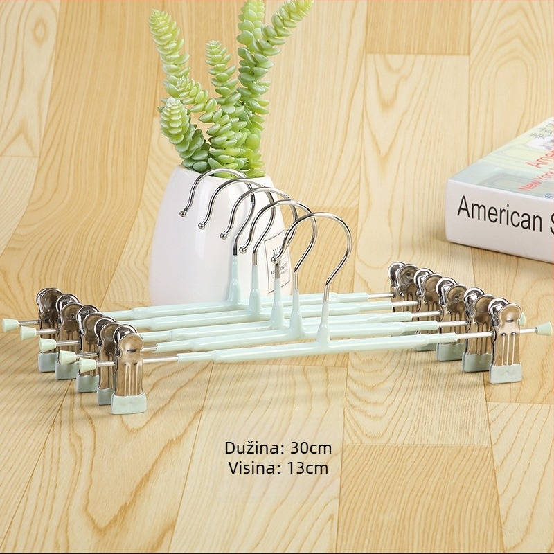 Metalni držač hlača s protivkliznim klipom - set od 10 komada, mogućnost logotipa