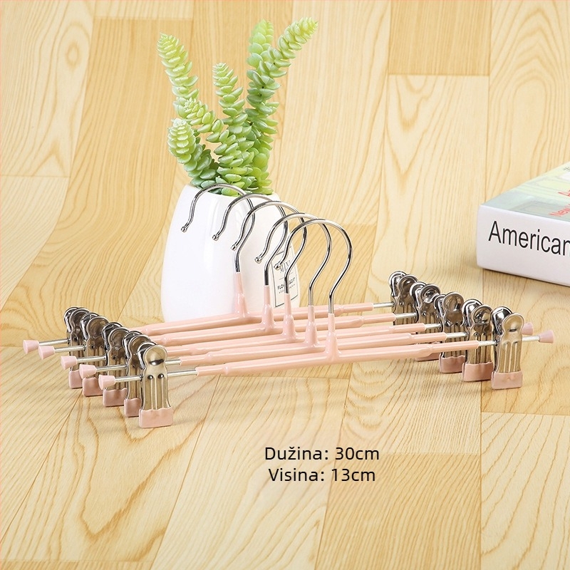 Metalni držač hlača s protivkliznim klipom - set od 10 komada, mogućnost logotipa