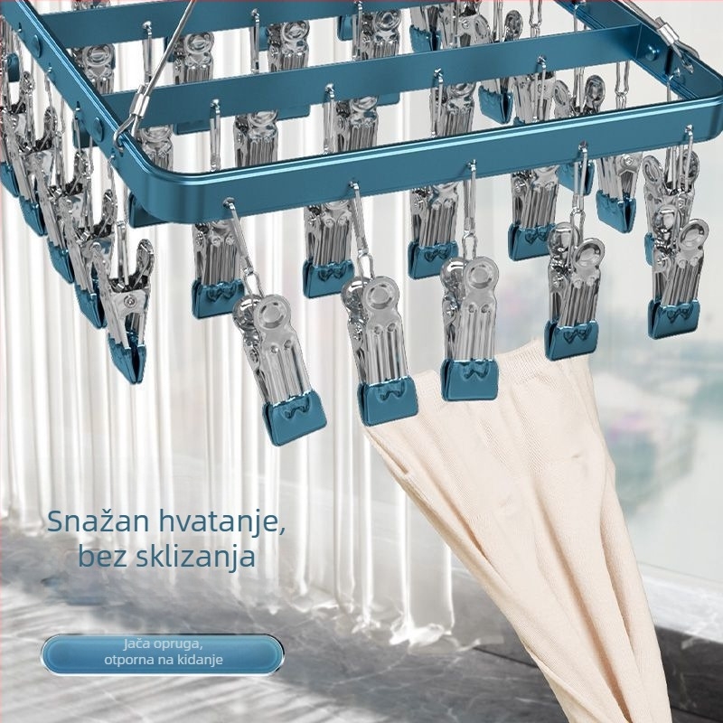 Klip za sušenje – Klip od aluminijske legure za čarape s nehrđajućim dijelovima, 50 komada, za donje rublje, čarape, šalice i kravate, branda Heron