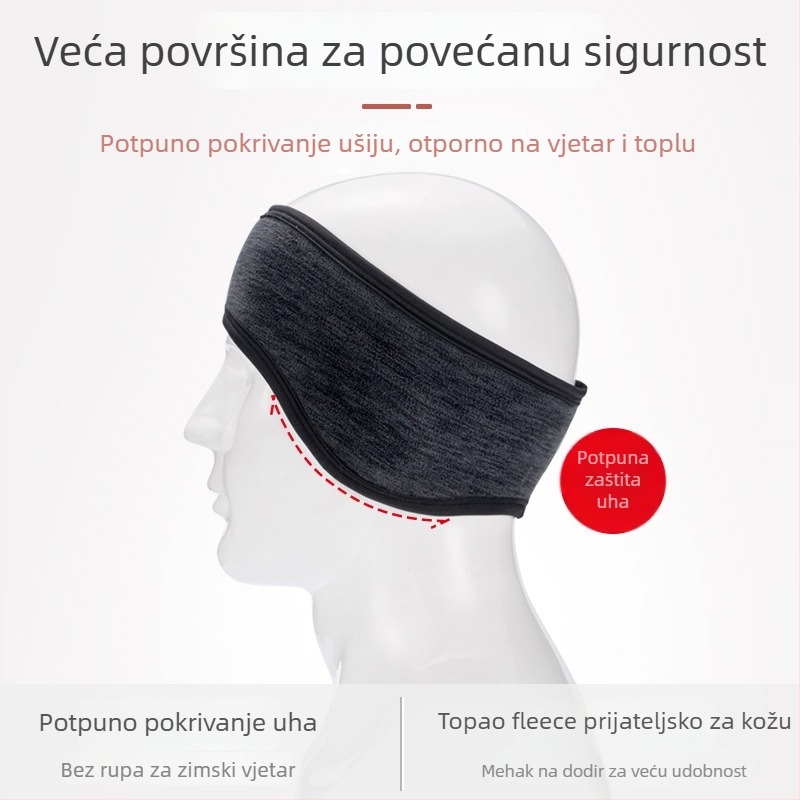 Unisex vunene zaštitne za uši za jesen i zimu, tople i otporne na vjetar, monokromni uzorak