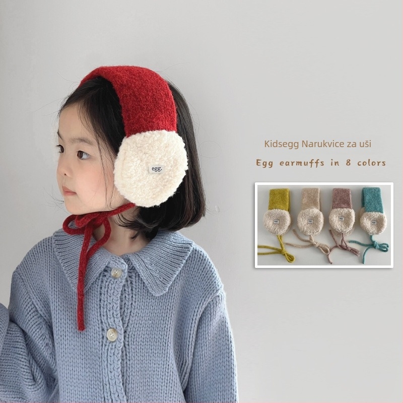 Dječje plišane Ear Muffs s vezicama, pletene, unisex, za zimu i jesen – čuvaju toplinu