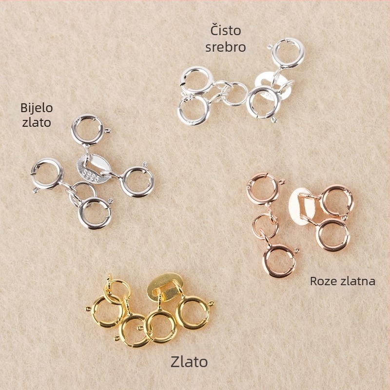 S925 srebrni spirijalni zatvarač s perlnom konektorom, ručna izrada, dodatak za nakit, Jerry