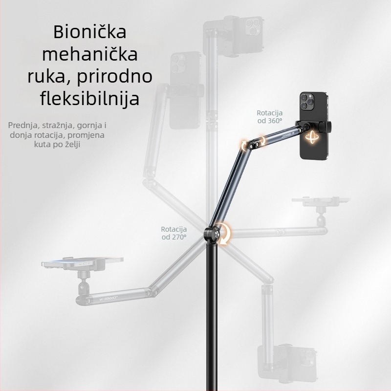 Držač za mobitel za snimanje iznad, fotografiranje hrane, crtanje, snimanje videa i prijenos uživo, magnetsko pričvršćivanje za tablet