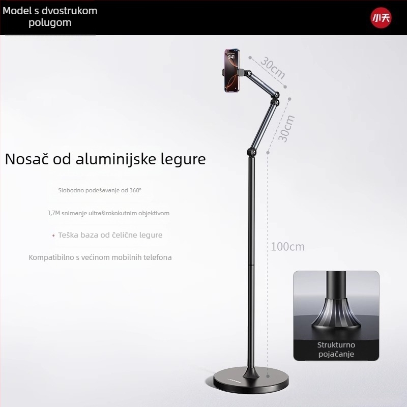Držač za mobitel za snimanje iznad, fotografiranje hrane, crtanje, snimanje videa i prijenos uživo, magnetsko pričvršćivanje za tablet