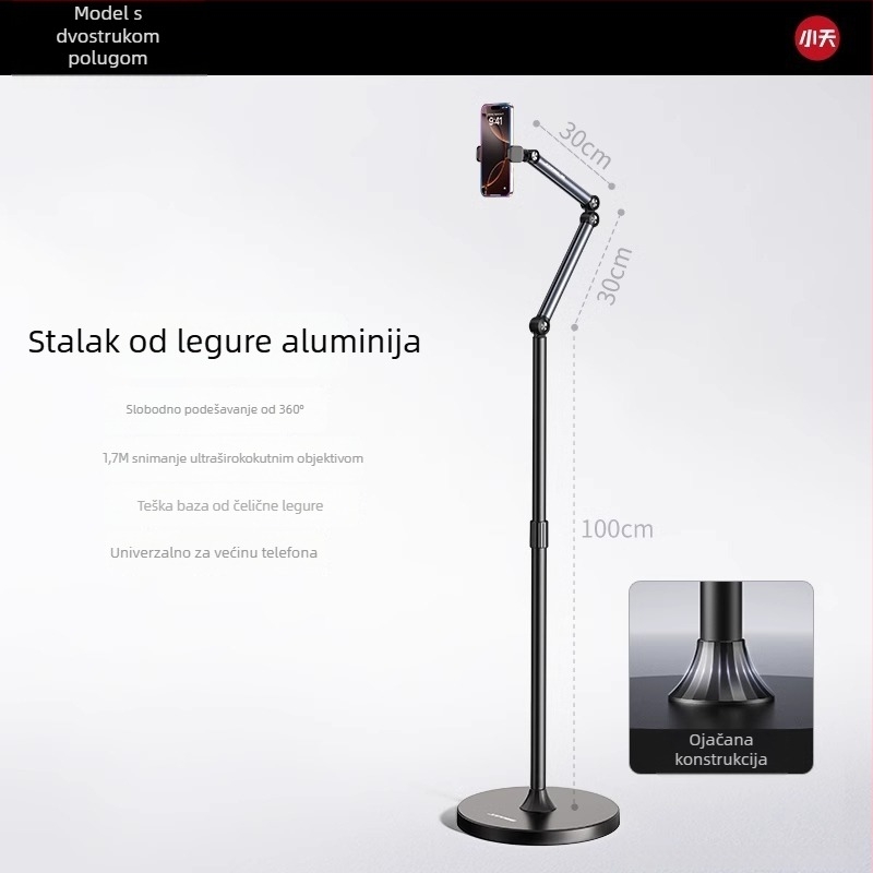 Držač za mobitel za snimanje iznad, fotografiranje hrane, crtanje, snimanje videa i prijenos uživo, magnetsko pričvršćivanje za tablet