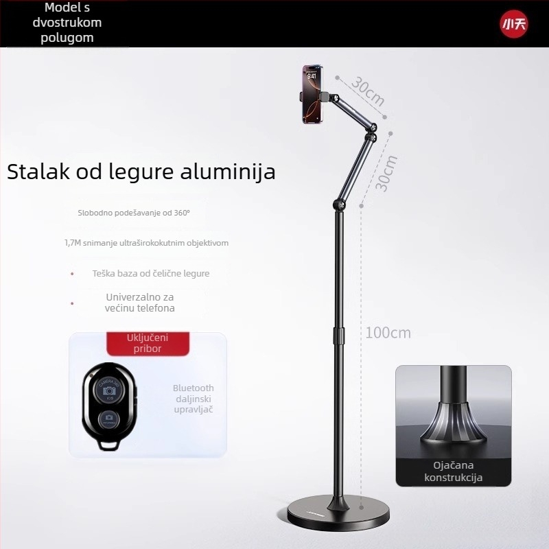 Držač za mobitel za snimanje iznad, fotografiranje hrane, crtanje, snimanje videa i prijenos uživo, magnetsko pričvršćivanje za tablet